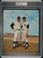 1964-1966 Requena Yankees 8 x 10 Roger Maris and Mickey Mantle PSA NM 7