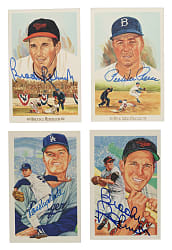 Hall of Fame Signed Postcard Collection (15) Including Don Drysdale and Pee Wee Reese