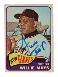 Signed 1965 Topps #250 Willie Mays - JSA