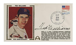 1981 Ted Williams Signed First-Day Cover - JSA