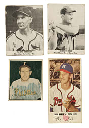 1947 to 1969 Oddball Card Collection (16) Including Robin Roberts, Warren Spahn, and Ralph Kiner