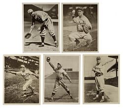 1936 R311 Glossy Finish Premiums Hall of Fame Collection (5) Including Terry, Traynor, Cochrane, and Dean