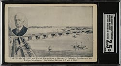 1908 George Wright Postcard Hartford Bridge with Morgan Bulkeley SGC GOOD+ 2.5