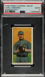 1909-1911 T206 White Border Carl Lundgren Kansas City PSA GOOD 2