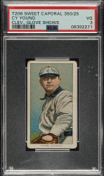 1909-1911 T206 White Border Cy Young Glove Shows PSA VG 3
