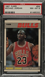 1987-1988 Fleer Basketball #59 Michael Jordan PSA NM-MT 8