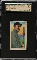 Lot # 9: 1909-1911 T206 White Border Ty Cobb Bat Off Shoulder SGC VG 40