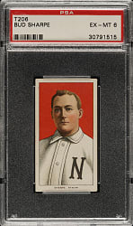1909-1911 T206 White Border Bud Sharpe PSA EX-MT 6