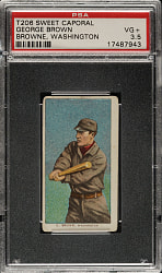 1909-1911 T206 White Border George Brown Washington PSA VG+ 3.5