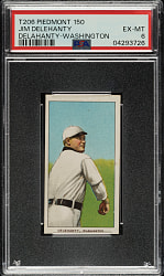 1909-1911 T206 White Border Jim Delehanty PSA EX-MT 6