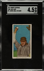 1909-1911 T206 White Border Joe Lake St. Louis Ball In Hand SGC VG/EX+ 4.5