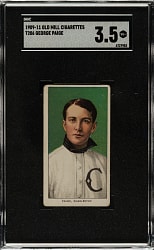 1909-1911 T206 White Border George Paige Southern Leaguer SGC VG+ 3.5 - Old Mill Back