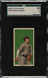 1909-1911 T206 White Border Oscar Stanage SGC EX 60 - Polar Bear Back