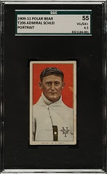 1909-1911 T206 White Border Admiral Schlei Portrait SGC VG/EX+ 55 - Polar Bear Back