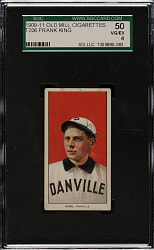 1909-1911 T206 White Border Frank King Southern Leaguer SGC VG/EX 50 - Old Mill Back