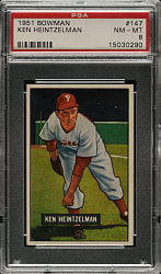 1951 Bowman #147 Ken Heintzelman PSA NM-MT 8