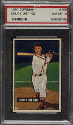1951 Bowman #158 Chuck Diering PSA NM-MT 8