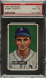 1951 Bowman #227 Bobby Shantz PSA NM-MT 8