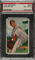 1951 Bowman #220 Bob Miller PSA NM-MT 8