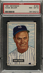 1951 Bowman #183 Hank Bauer PSA NM-MT 8