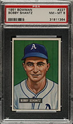 1951 Bowman #227 Bobby Shantz PSA NM-MT 8