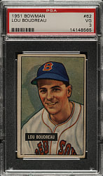 1951 Bowman #62 Lou Boudreau PSA VG 3