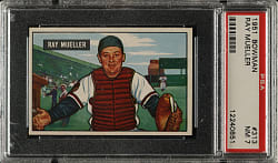 1951 Bowman #313 Ray Mueller PSA NM 7
