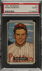 1951 Bowman #3 Robin Roberts PSA GOOD 2