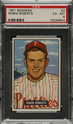 1951 Bowman #3 Robin Roberts PSA EX-MT 6