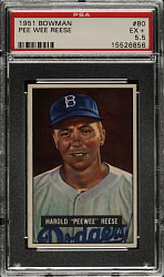 1951 Bowman #80 Pee Wee Reese PSA EX+ 5.5
