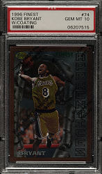 1996-1997 Topps Finest Basketball #74 Kobe Bryant Rookie with Coating PSA GEM MINT 10