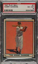 1941 R336 Play Ball #7 Harry Danning PSA EX-MT 6
