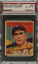 1934-1936 R327 Diamond Stars #63 Travis Jackson PSA EX-MT 6