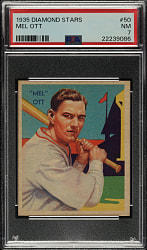 1934-1936 R327 Diamond Stars #50 Mel Ott PSA NM 7