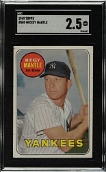 1969 Topps #500 Mickey Mantle SGC GOOD+ 2.5