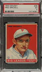 1933 R319 Goudey #38 Fred Brickell PSA EX 5