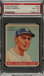 1933 R319 Goudey #72 Owen Carroll PSA VG-EX 4