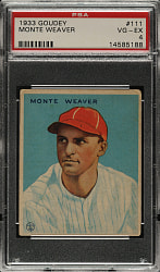1933 R319 Goudey #111 Monte Weaver PSA VG-EX 4