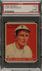 1933 R319 Goudey #115 Cliff Heathcote PSA VG 3 (MK)