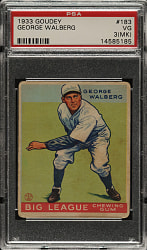 1933 R319 Goudey #145 George Walberg PSA VG 3 (MK)