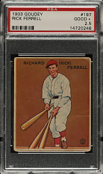 1933 R319 Goudey #197 Rick Ferrell PSA GOOD+ 2.5