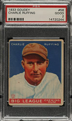 1933 R319 Goudey #56 Charlie "Red" Ruffing PSA GOOD 2