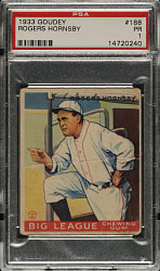 1933 R319 Goudey #188 Rogers Hornsby PSA POOR 1