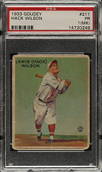 1933 R319 Goudey #211 Hack Wilson PSA POOR 1 (MK)