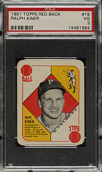 1951 Topps Red Backs #15 Ralph Kiner PSA VG 3