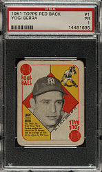 1951 Topps Red Backs #1 Yogi Berra PSA POOR 1