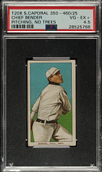 1909-1911 T206 White Border Chief Bender Pitching, No Trees in Background PSA VG-EX+ 4.5