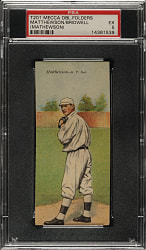 1911 T201 Mecca Double Folder Christy Mathewson/Bridwell PSA EX 5