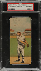 1911 T201 Mecca Double Folders Chief Bender/Oldring PSA VG-EX 4