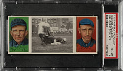 1912 T202 Hassan Triple Folder "Hal Chase Too Late" Suggs/McLean PSA EX-MT 6